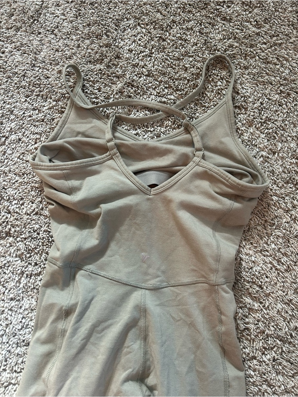 Old Navy Tan Sleeveless Jumpsuit with Thin Straps - Picture 2 of 3